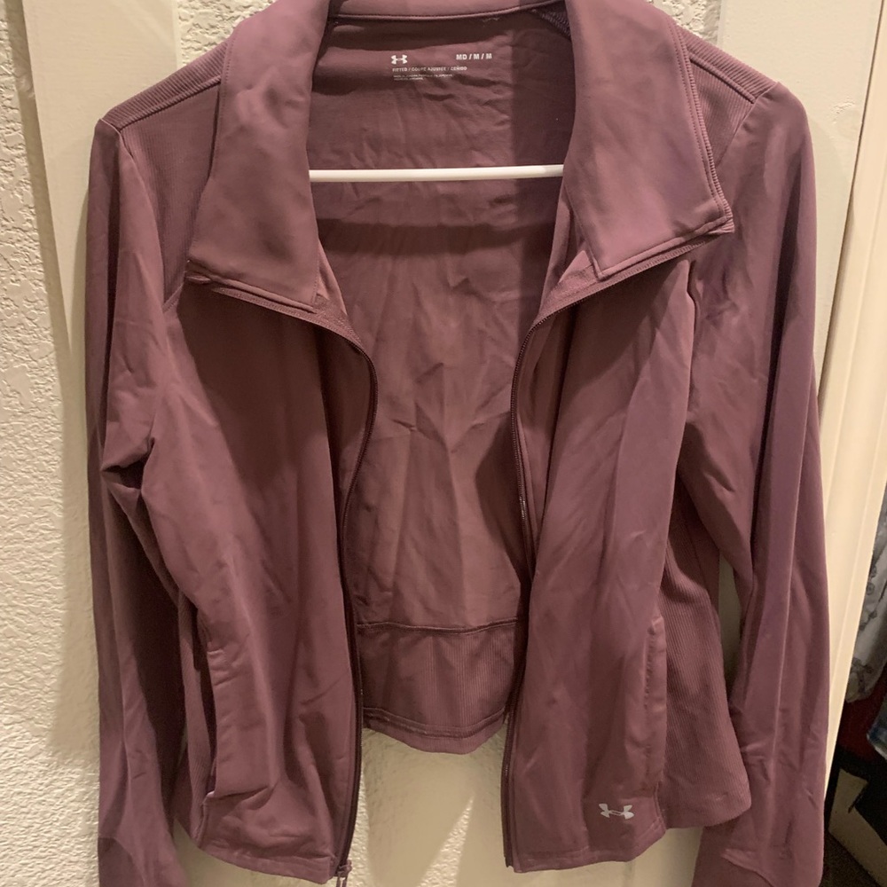 Under Armour Purple Zip-Up Jacket with Standing Collar